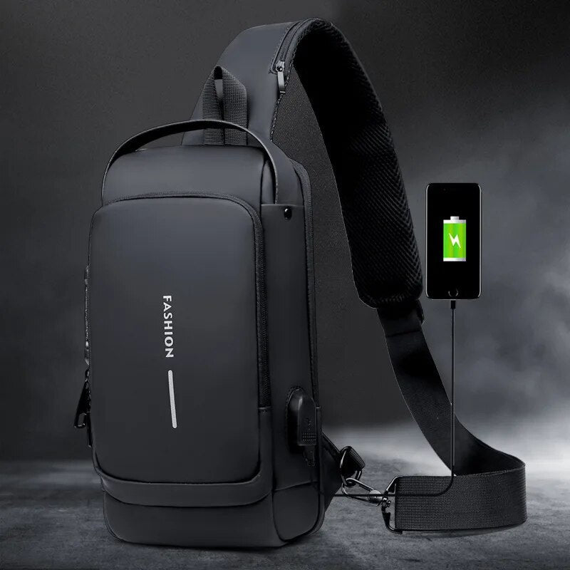 Bolso Impermeable antirobo con puerto para carga 50% OFF