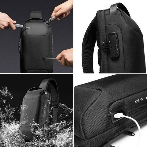 Bolso Impermeable antirobo con puerto para carga 50% OFF