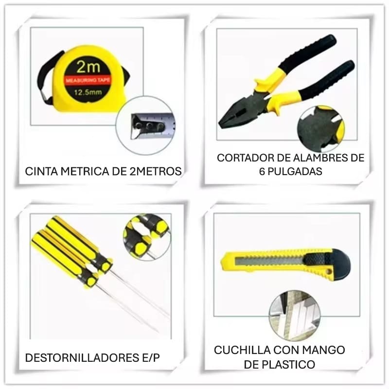KIT DE HERRAMIENTAS PARA EL HOGAR X16 PIEZAS